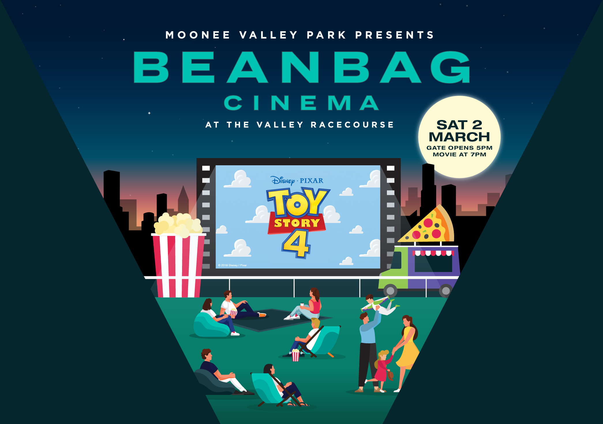 Beanbag Cinema at Moonee Valley Park